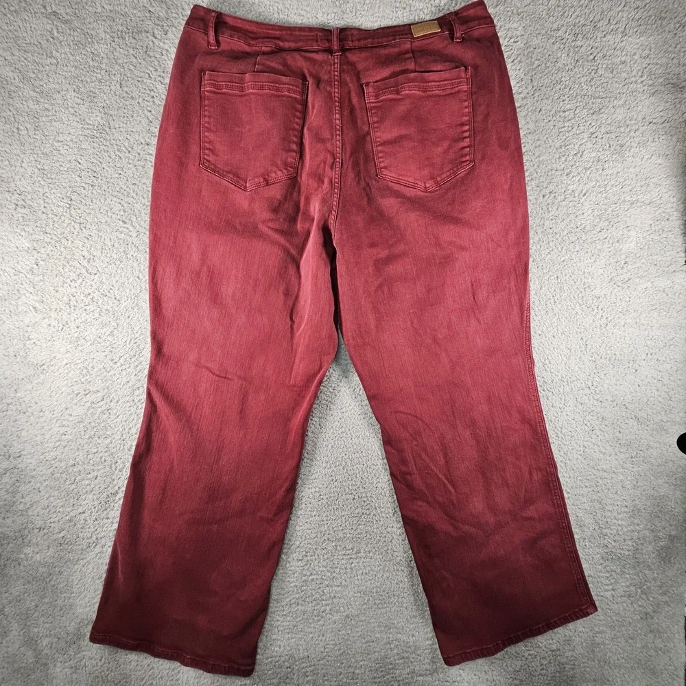 Judy Blue High Rise Seam Straight Jeans Womens 24W Burgundy Denim Preppy‎ Casual - Picture 8 of 16